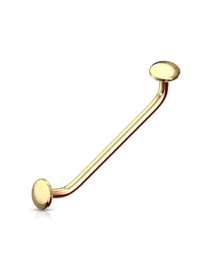 Piercing agrafe 45° disques plats doré