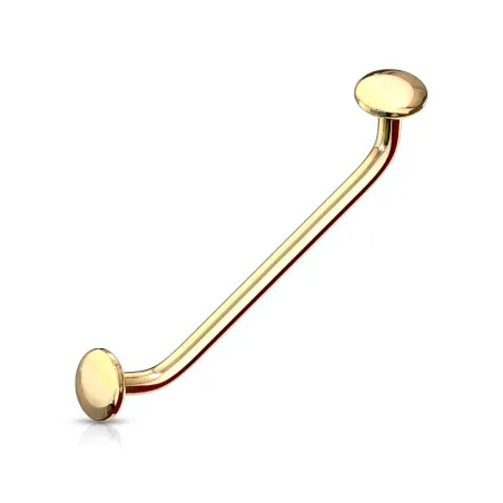 Piercing agrafe 45° disques plats doré