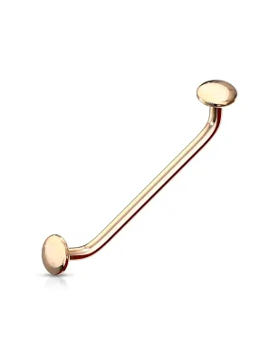 Piercing agrafe 45° disques plats or rose