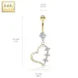 Piercing nombril Or jaune 14 carats Pendentif Coeur