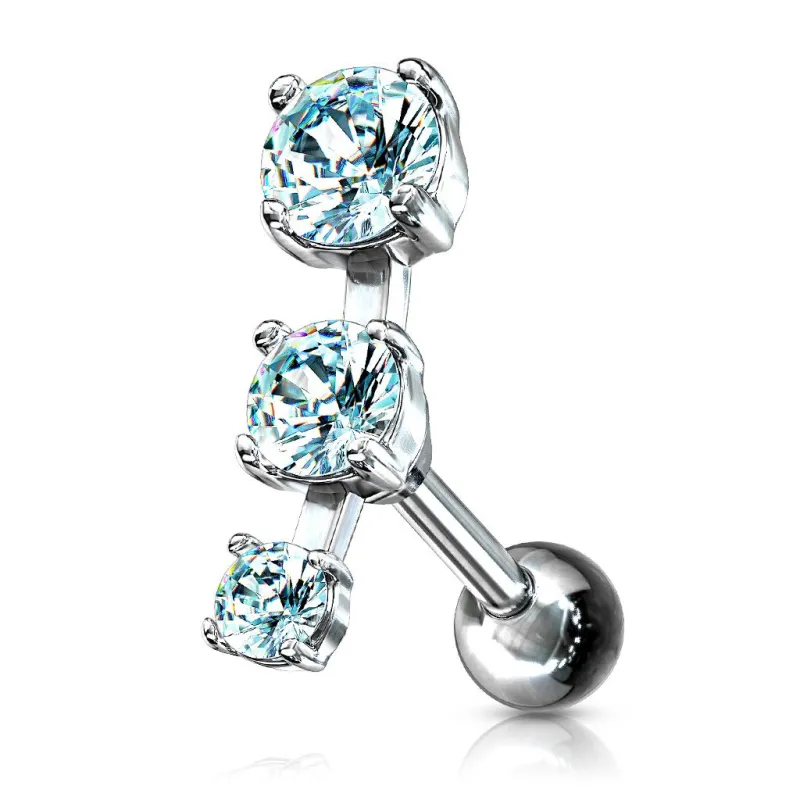 Piercing oreille Tragus Cartilage Triple Gemmes Piercing oreille Tragus Cartilage Triple Gemmes