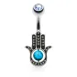 Piercing nombril turquoise main de fatma gemme turquoise Piercing nombril turquoise main de fatma gemme turquoise