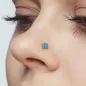 Piercing nez tige en L carré turquoise Piercing nez tige en L carré turquoise