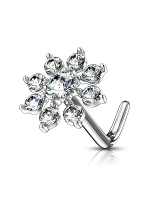 Piercing nez tige en L étoile 9 strass