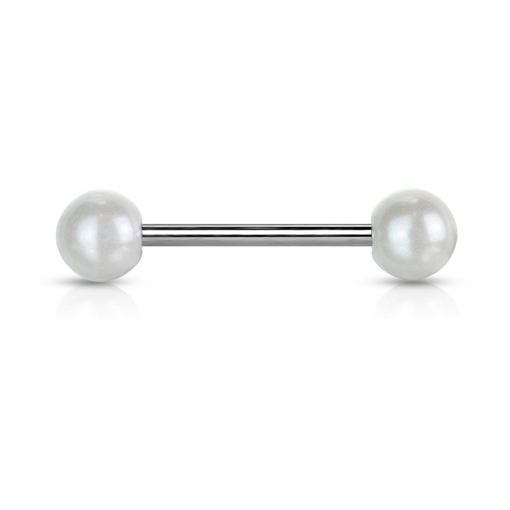 Piercing langue avec Boules Perle Acrylique - Bijou Piercing Langue