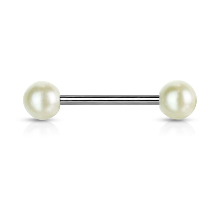 Piercing langue avec Boules Perle Acrylique - Bijou Piercing Langue