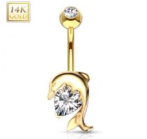 Piercing nombril Or 14 carats Dauphin