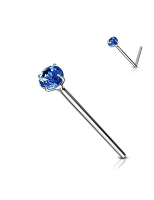 Piercing nez Argent Tige Pliable Strass Rond