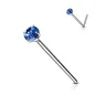 Piercing nez Argent Tige Pliable Strass Rond