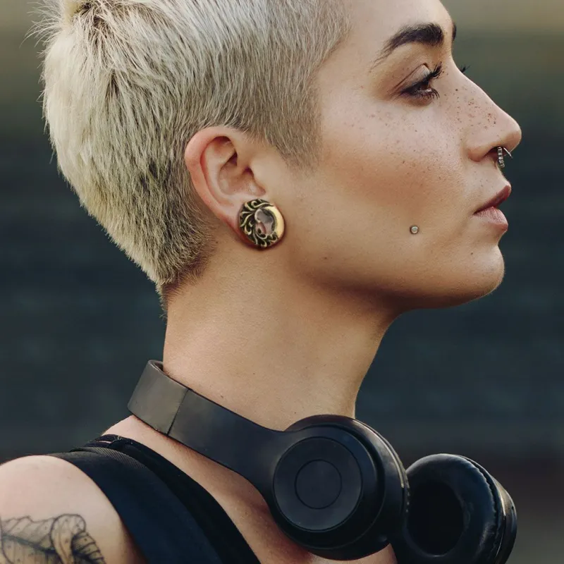 Flesh Vite Tunnel Ear Plug Acciaio Inox 2,5mm - 16mm Color Argento Orecchio