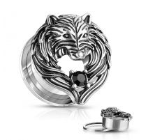 Piercing tunnel loup ailes d'ange