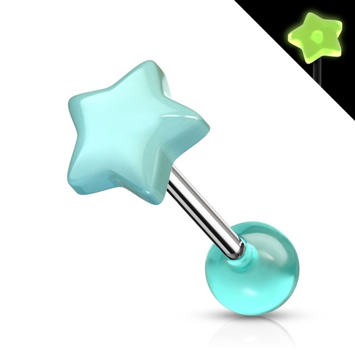 Piercing langue étoile phosphorescent