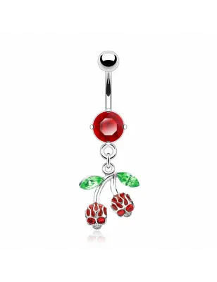 Piercing cerise double skulls