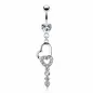 Piercing nombril pendentif triple coeur