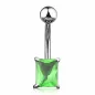 Piercing nombril acier chirurgical Gemme carré vert