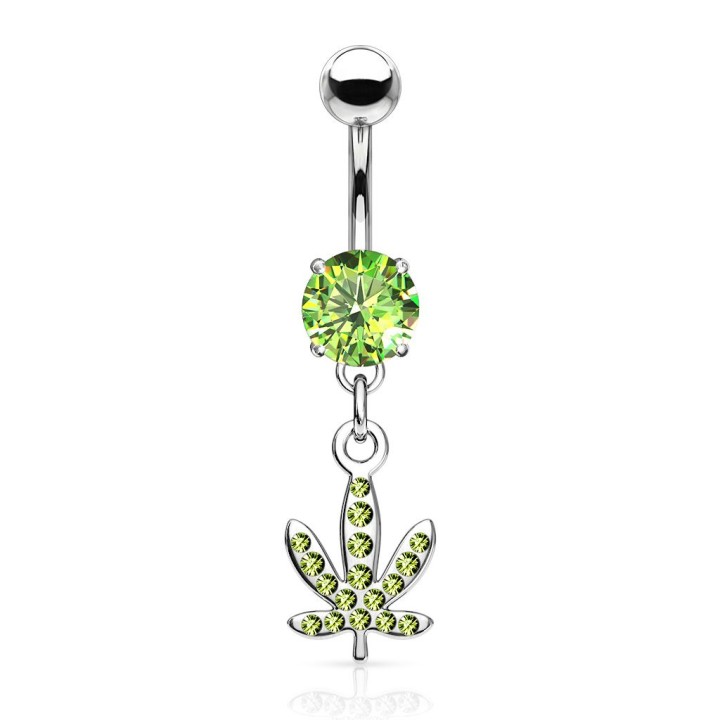 Piercing nombril cannabis gemmes