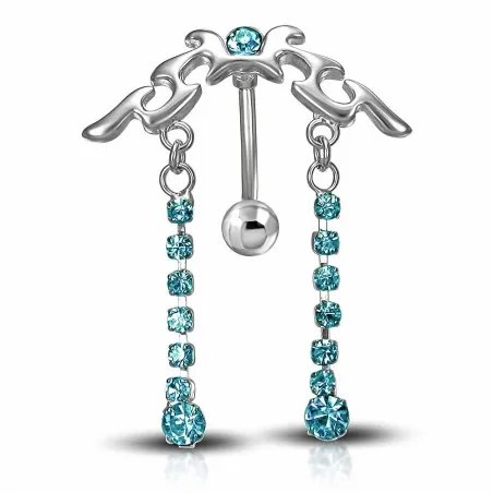 Piercing nombril inversé tribal turquoise