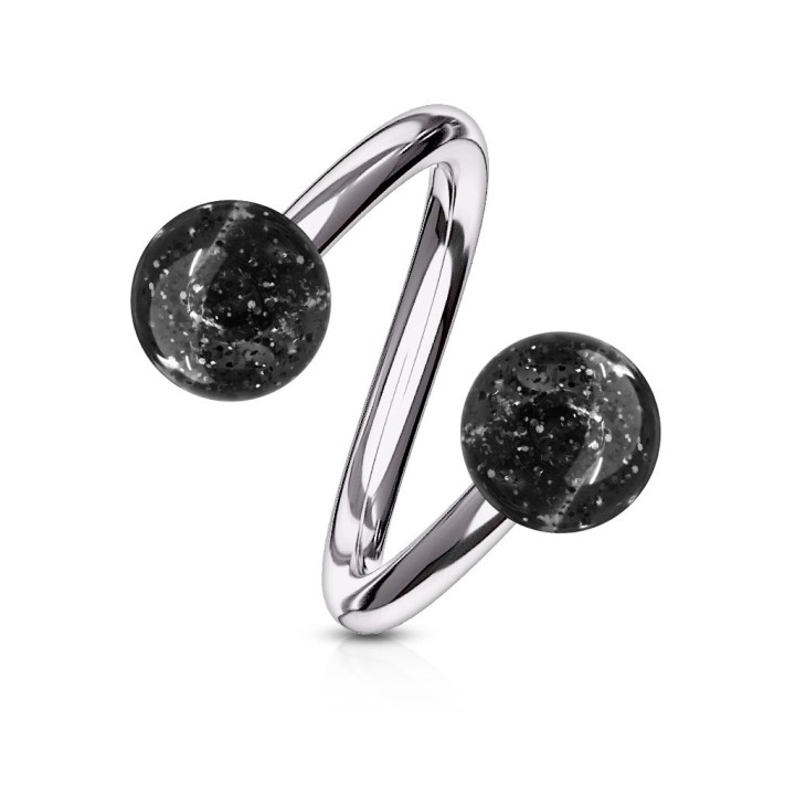 Piercing Spirale Boules Paillettes