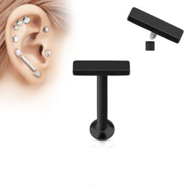 Piercing labret vissage interne barre noir