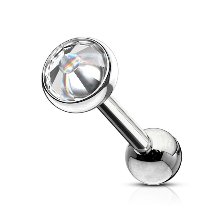 Piercing cartilage disque plat strass