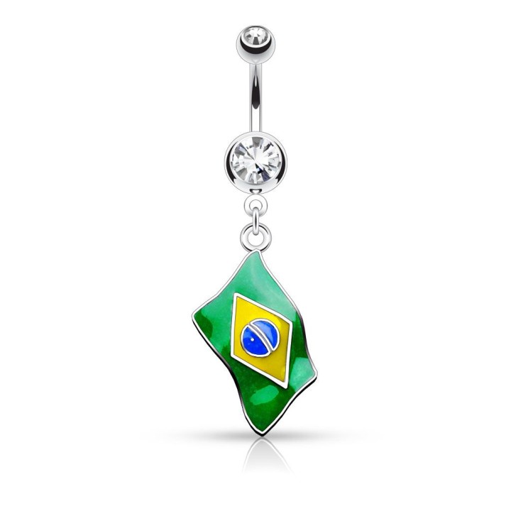 Piercing nombril Drapeau Brésil