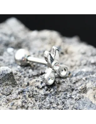 Piercing cartilage hélix ciseaux strass
