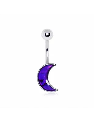 Piercing nombril lune violette
