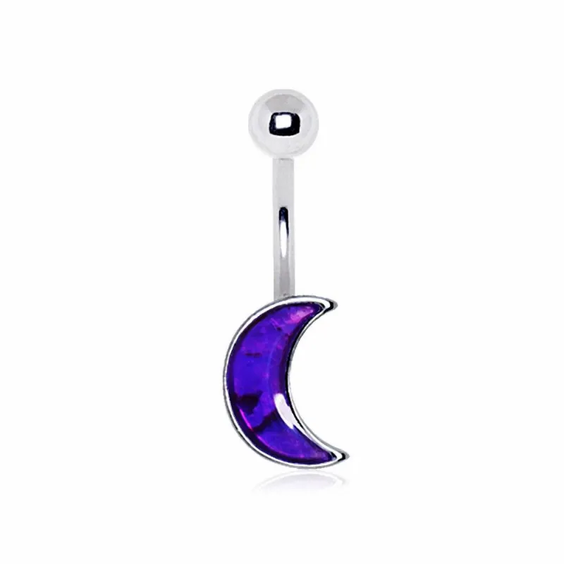 Piercing nombril lune violette