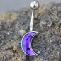 Piercing nombril lune violette