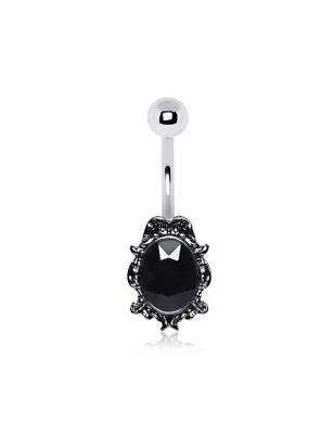 Piercing nombril ornement victorien noir
