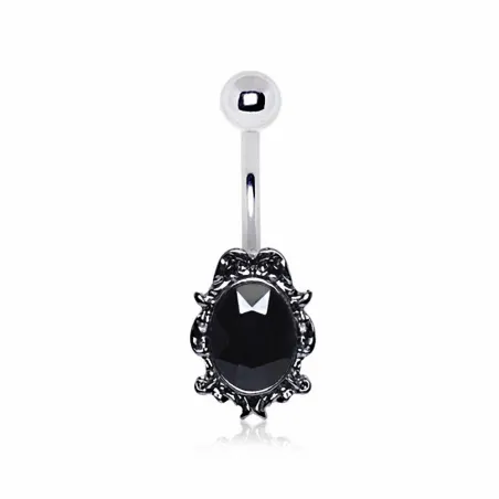 Piercing nombril ornement victorien noir