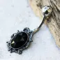 Piercing nombril ornement victorien noir
