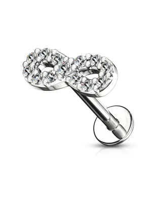Piercing labret lèvre infini pavé de strass