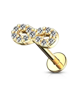 Piercing labret lèvre infini pavé de strass