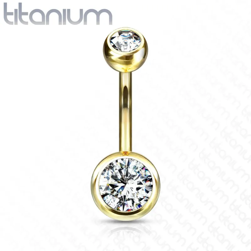 Piercing nombril Titane G23 Double Gemmes