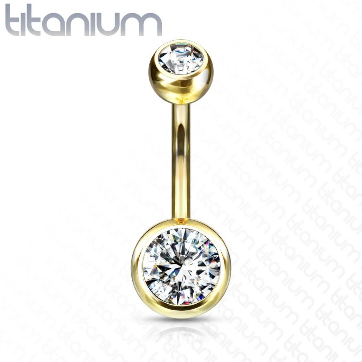 Piercing nombril Titane G23 Double Gemmes