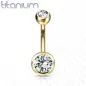 Piercing nombril Titane G23 Double Gemmes