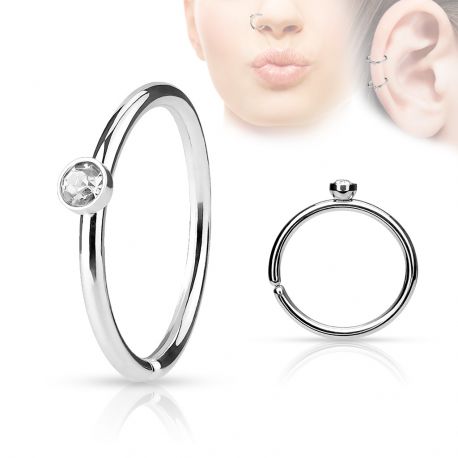 Piercing nez anneau cristal blanc