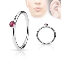Piercing nez anneau cristal rose