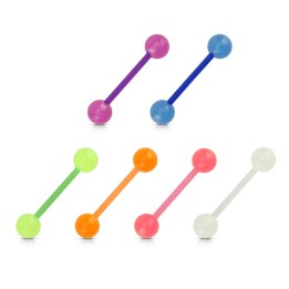 Lot de 6 piercing langue bioflex glow in the dark