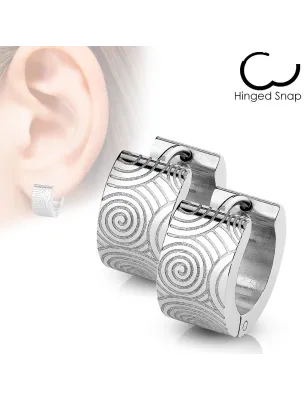 Paire Boucles d'oreille anneaux clips spirales