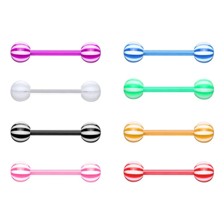 Lot de 8 piercing langue Bioflex candy