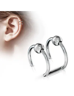 Faux Piercing Oreille Cartilage acier Billes - Bijou Faux Piercing