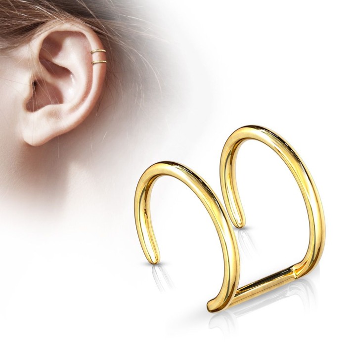 Faux Piercing Oreille Cartilage Plaqué Or - Bijou Faux Piercing