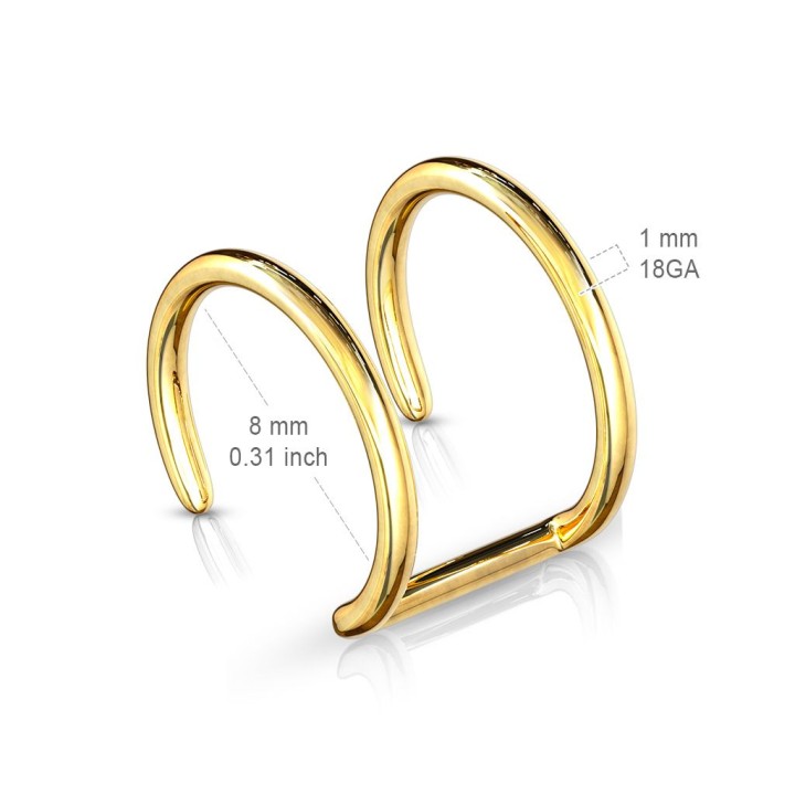 Faux Piercing Oreille Cartilage Plaqué Or - Bijou Faux Piercing