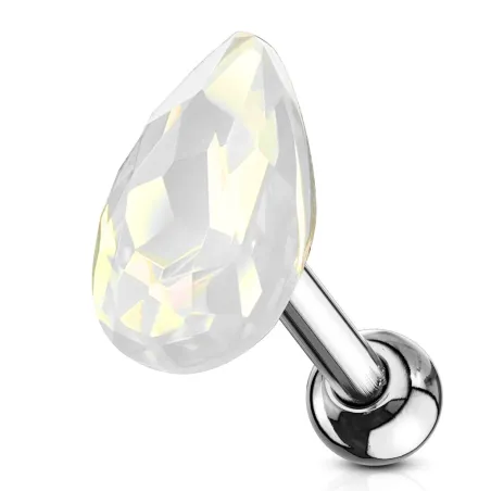 Piercing cartilage hélix larme cristal opaline claire