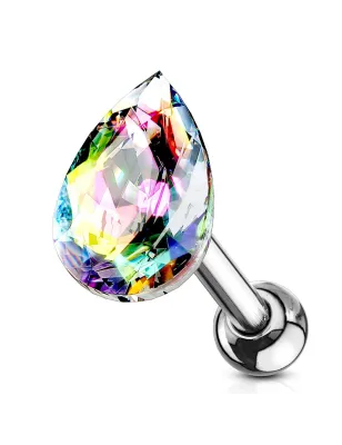 Piercing cartilage hélix larme cristal vitrail léger