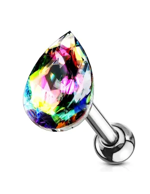 Piercing cartilage hélix larme cristal vitrail moyen