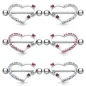 Paire de Piercing Téton Coeur Gemmes
