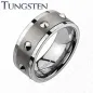Bague homme en tungstène brossé spikes